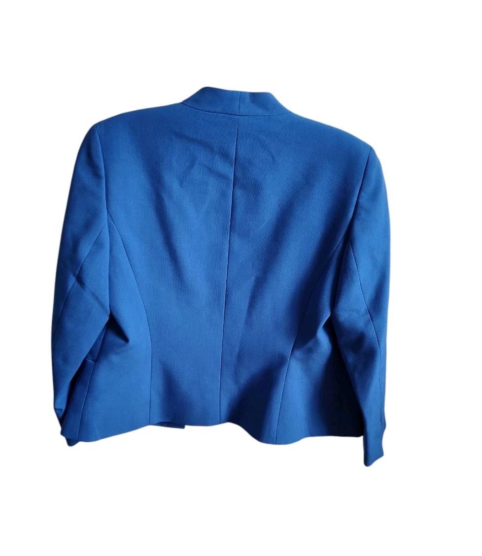 Le Suit Dress Suit Open Front Jacket & Sheath Dress Suit Size 2P Cornflower Blue