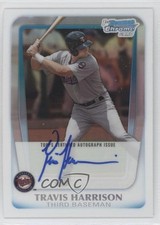 2011 Bowman Draft Chrome Prospects Refractor 407/500 Travis Harrison Auto 1c6