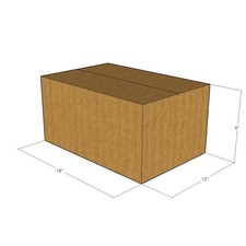 25 18x12x9 Kraft Brown Corrugated Shipping Boxes 32 ECT Single-Wall New