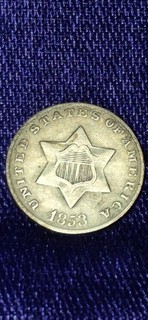 1853 Silver Three Cent Trime FINE