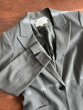 Calvin Klein Women s Blazer 4 Gray Stretch Business Casual Preppy Long Sleeve