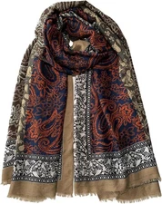 Paisley Pashmina Shawl Wrap - Soft Silky Boho Scarf for Women All Seasons