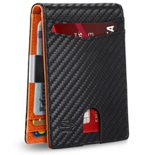 Money Clip Wallets for Men,Slim Bifold Wallet 10-12 Cards, Mens Leather Walle...