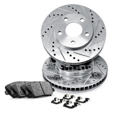 R1 Concepts Front Brake Kit For 2004-2009 Toyota Prius Drilled Slotted Brake