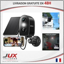 Caméra Surveillance WiFi Extérieure Solaire 2K 3MP Sans Fil IP65 AOQEE