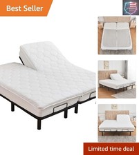 Quilted Split Top Cal King Mattress Topper Pad for Adjustable Bed Breathable ...