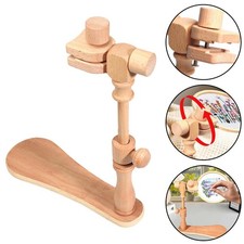 Embroidery Hoop Stand Adjustable Sitting Cross Stitch Stand Wooden Hoop Holder