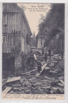 909255AK Saxon Switzerland lot from the blackbird ground after the cloudburst. 1906