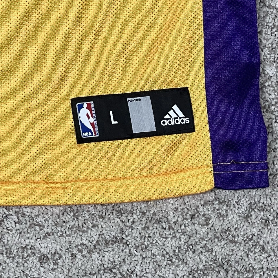 Camiseta Adidas de Los Angeles Lakers Juvenil Grande 14-16 Dorada Pau Gasol NBA Baloncesto Foto 4 de 4