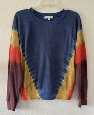 Michael Stars/Revolve Thermal Sweatshirt Size Sm Mira Rainbow TieDye Hippie Boho