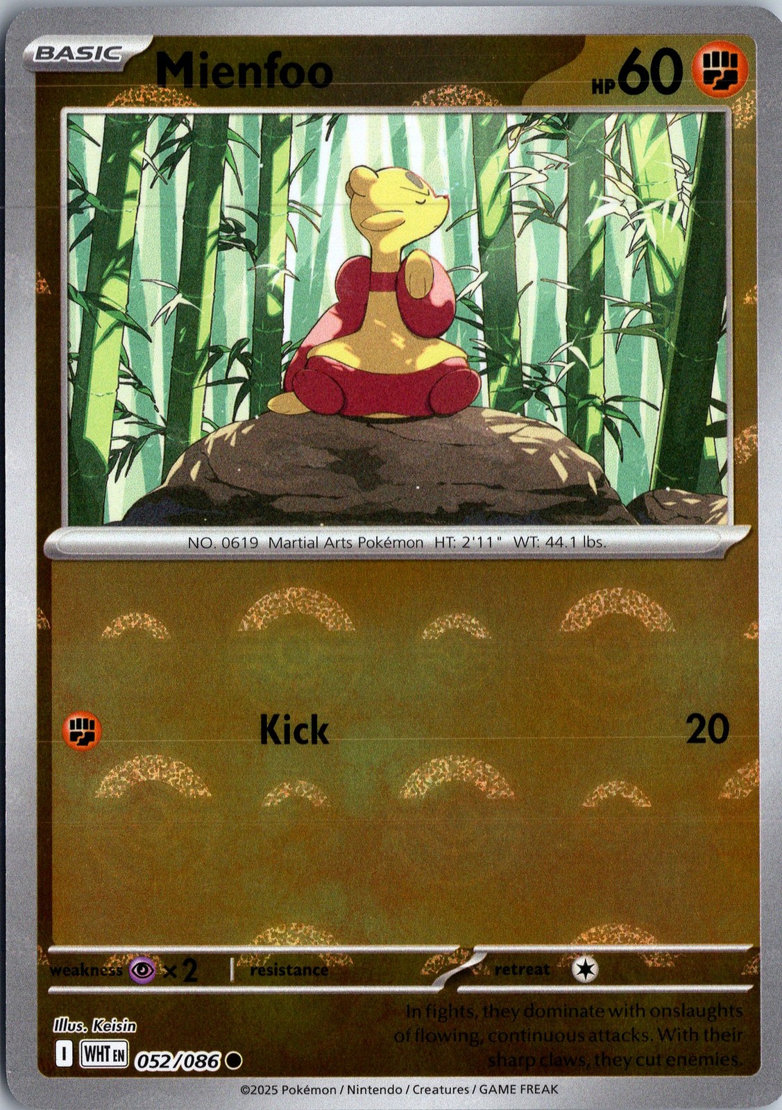 Mienfoo (Poke Ball Pattern) Common SV: White Flare 052/086 NM