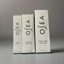 Osea 3 Piece Travel Set  Undaria Body Wash, Hyaluronic Body Serum, Cleanser