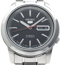 Excellent Seiko 5 Automatic 7S26-02W0 Day Date Men's Watch Japan Vintage