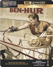 BEN-HUR STEELBOOK 4K ULTRA HD + DIGITAL NEW! SEALED!