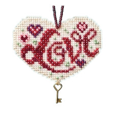 Love Beaded Cross Stitch Ornament Kit Mill Hill 2013 I Love Series MH163106