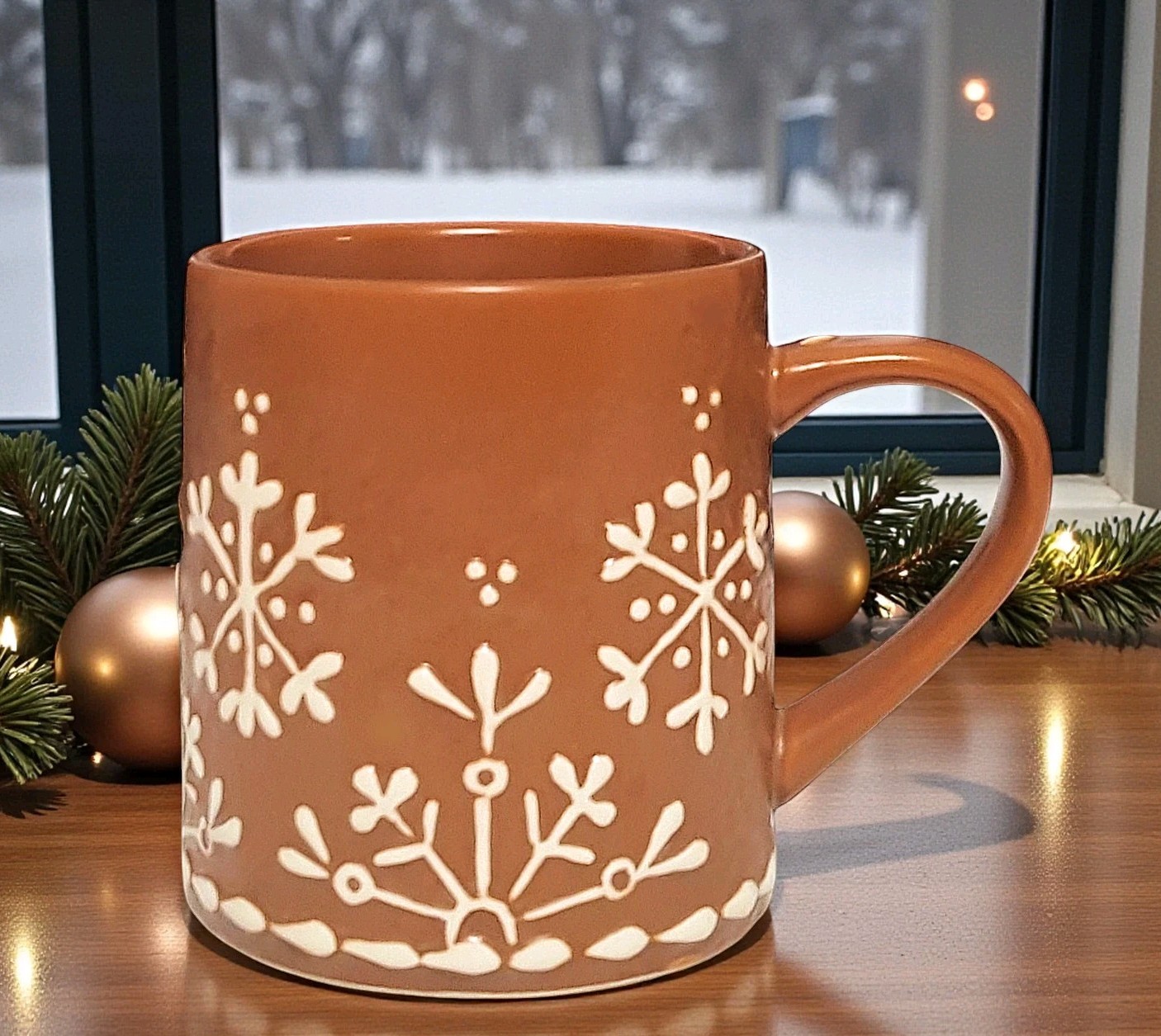 Pottery Barn Iced Gingerbread Mug 11 OZ NEW Stoneware Christmas Holiday