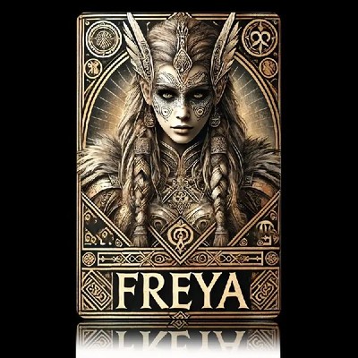 Blechschild Freya Nordische Göttin Wanengöttin Vintage Metallschild TEL2695