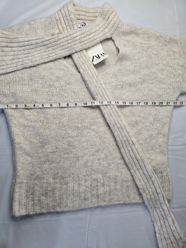 NWT Zara Sweater Neutral Ivory Oatmeal Scarf Neck Long Sleeve Wool Alpaca M - Bild 15 von 20