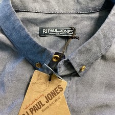 PJ PAUL JONES Men's Woven Gray Casual Button-Down Shirt XL Long Sleeve