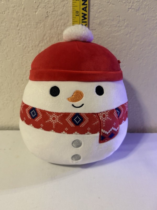 Squishmallows 8" Manny The Snowman With Red Scarf Christmas Holiday 2023