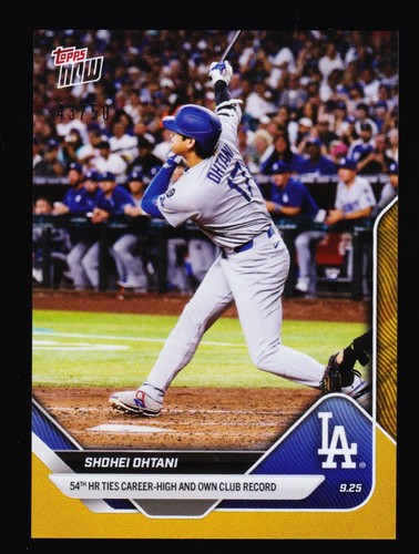 Shohei Ohtani Dodgers 54th Home Runs Career High 2025 Topps NOW #769 Gold 43/50