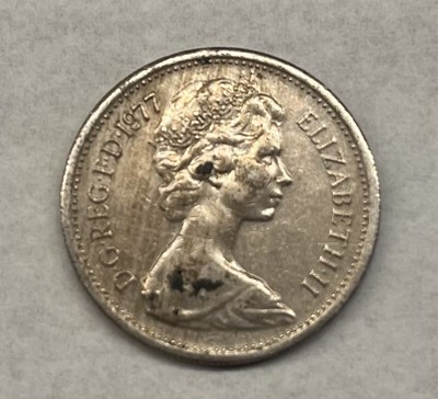 SEHR SELTENE 5p Münze - 1977 - NEW PENCE Five Penny -Queen Elizabeth II