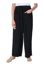 Peace Love World Boheme Women's Linen Blend Liz Ankle Pants Black