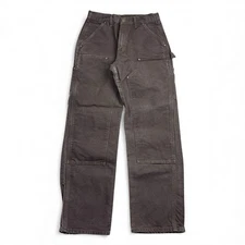 Carhartt Double Knee Carpenter Pants Mens 30x32 Brown Duck Canvas Work B136 DKB