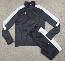 Nike Air Jordan Team Track Suit Mens Small Gray White Jacket Pants