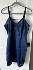 Movie Star Navy Nylon Full Dress Slip Women  s Size 38 Lingerie Vintage USA