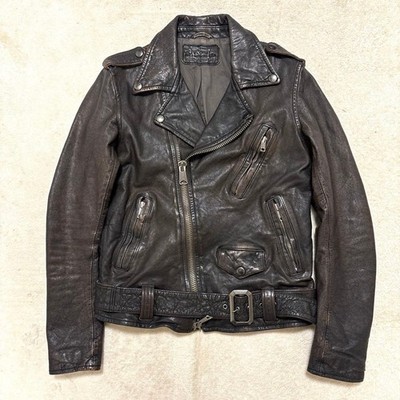 Goa Goat Leather Double Rider Jacket Dark Brown S 2000s Y2K Archive