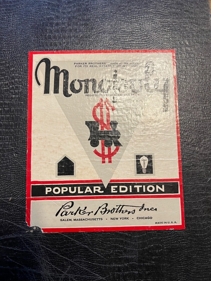 Vintage 1935 1946 Monopoly Game Board Only - Parker Brothers Inc, U.S.A. - Image 2 of 4