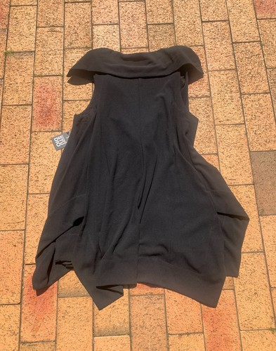Animale Studio Black Sleeveless Waterfall Jacket XXL BNWT - Size 44 - Picture 3 of 12