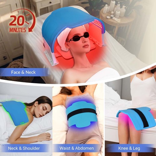 Mascarilla facial de terapia de luz LED para uso en todo el cuerpo y rejuvapen holístico de la piel - Imagen 5 de 12