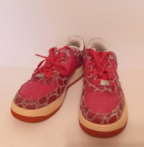 2010 NIKE AIR FORCE 1 PREMIUM '07 PINK WHITE ORANGE ANIMAL 315186-661 DS Size 7 - Picture 5 of 10