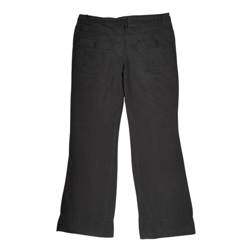 Vintage Y2k Black Low Rise Wide Leg Pants MNG Size 14 Cotton Blend - Picture 2 of 6