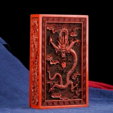 Fine chinese lacquerware box Japan antique jewelry boxes vintage dragon statue