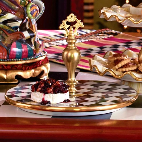 Mackenzie Childs Courtly Check Ceramic Cheese Course Charcuterie New - 第 6/8 張圖片