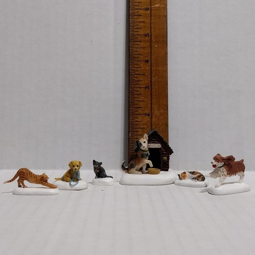 DEPT 56 Village Katzen und Hunde 6er Set Zubehör 56.52828 ZURÜCKGENOMMEN - Bild 5 von 23