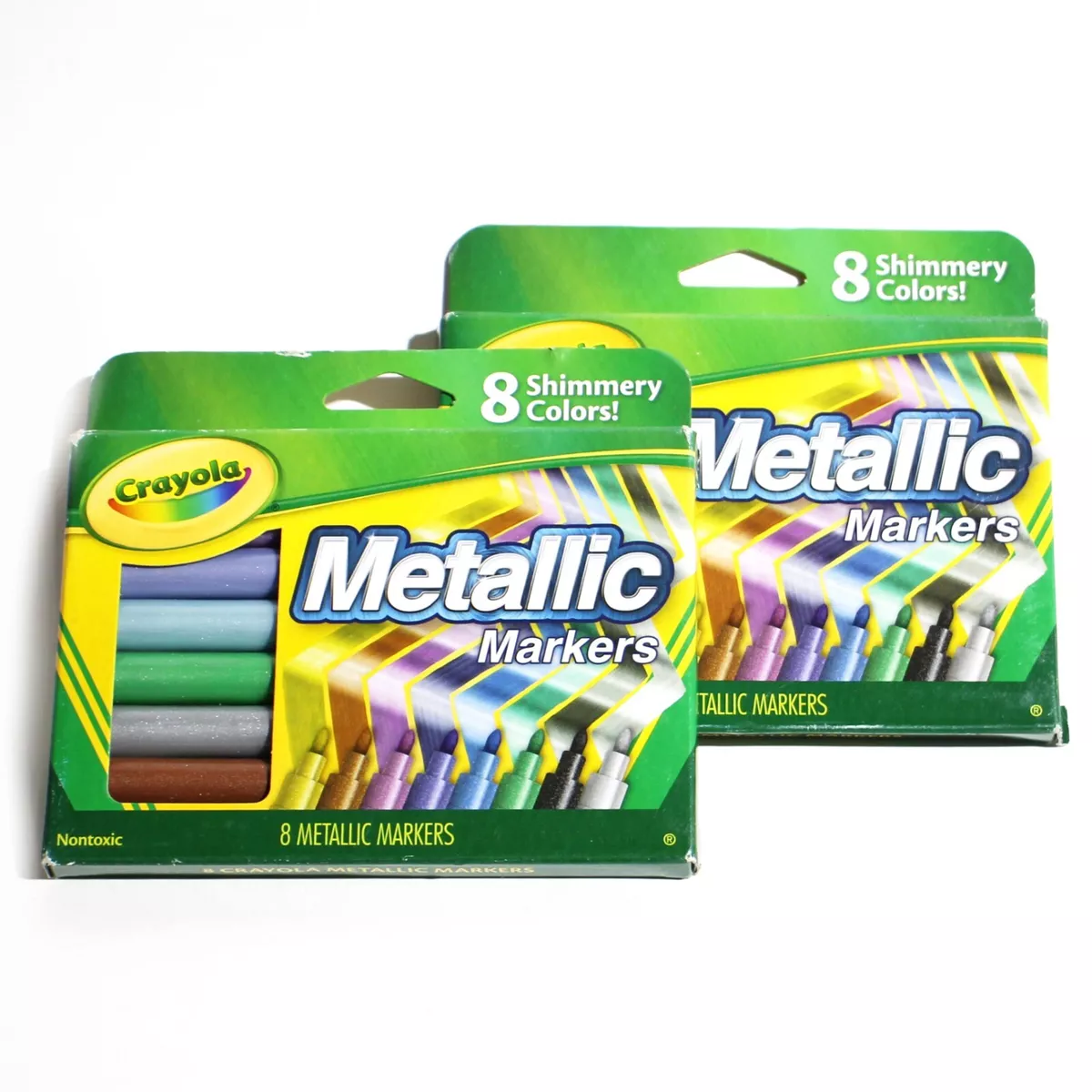 X2 Crayola Metallic Markers Shimmery Colors 8 Markers Each Total