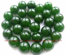 Beauty 6/8/10/12/14mm Natural Nephrite Green Jade Round Gemstone Loose Beads 15"