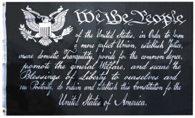 We The People Black Premium Quality 3x5 3'x5' 68D Woven Poly Nylon Flag Banner