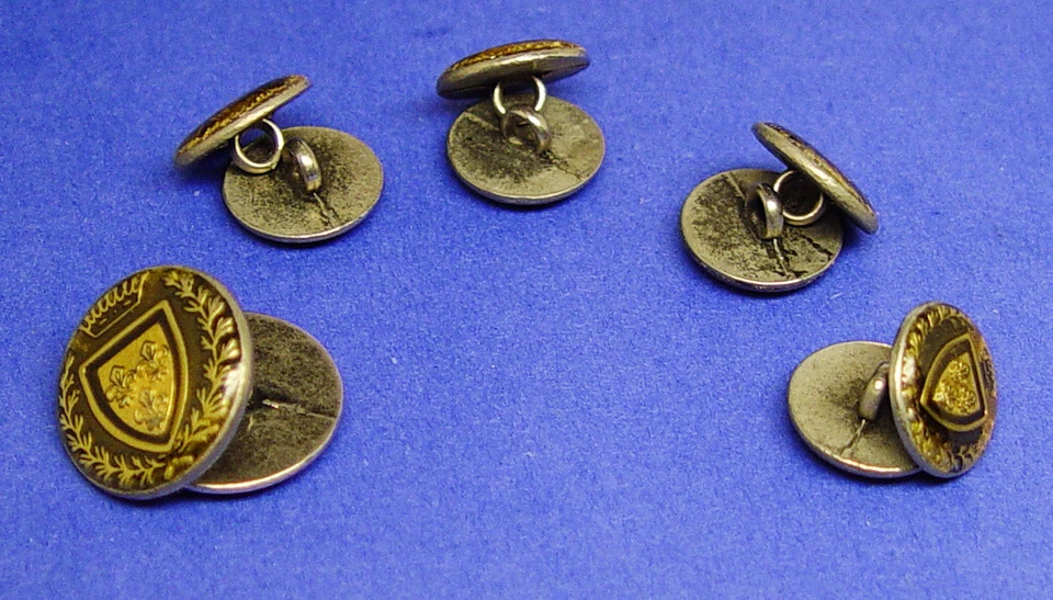 GARYS replacement buttons 10 Acrylic Faced metal buttons, Fair used aged cond. - Image 4 of 4