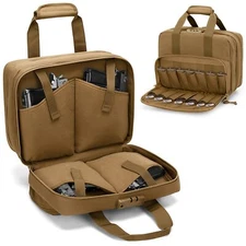 Tactical Gun Range Bag for 4 Handguns and Ammo Pistol Duffle Bag with TSA Loc...