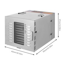 Commercial Electric Countertop Food Dehydrator Machine 10 Stainless Steel Trays