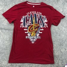 Cleveland Cavaliers Shirt Mens Medium Maroon Short Sleeve Graphic NBA Big Logo