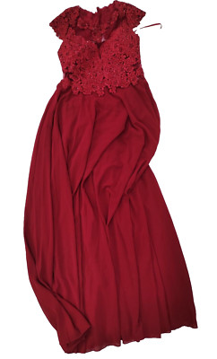 Apart Fashion Glamour Abendkleid M Mesh Spitze und Chiffon Rot 71981 Ballkleid