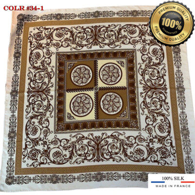 100% Silk Scarf Women Shawl Wrap Large 35''X35'' (over 60 styles in store)