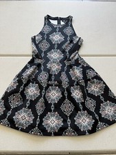 Mossiuo (Target) Black Dress With Multicolor Pattern Size M