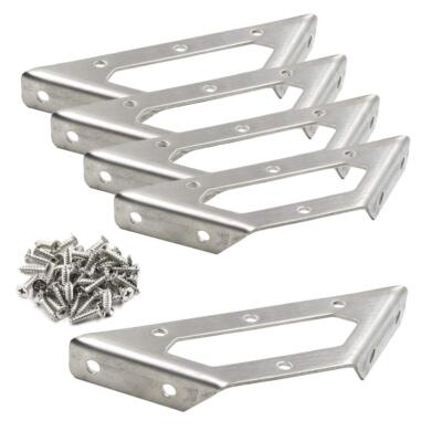 PHITUODA 6Pcs 5.6 Inch Stainless Steel Corner Braces Joint Trapeziform Angle ...